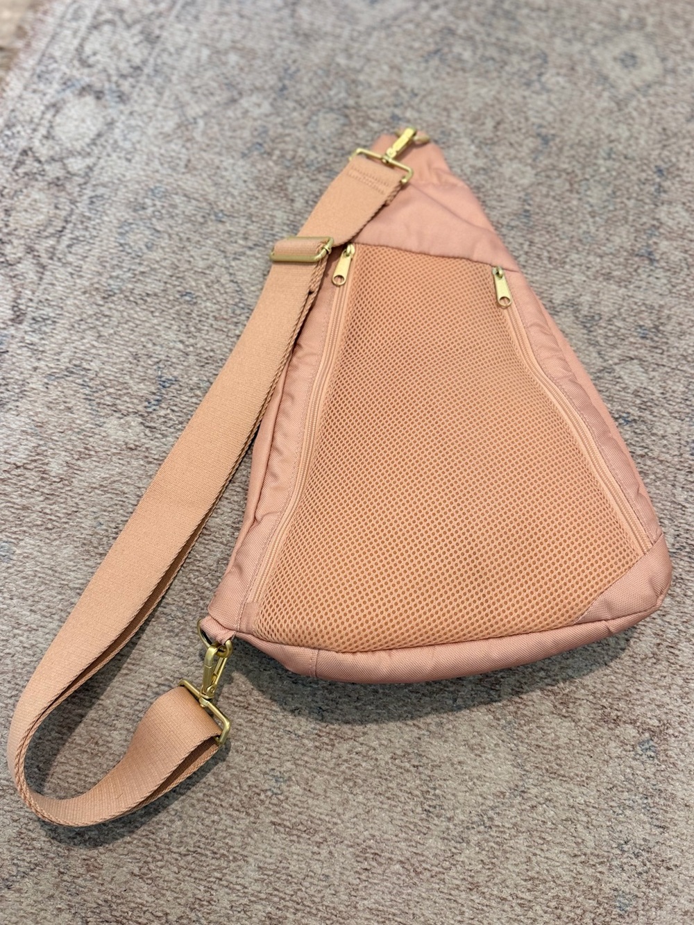 Canvelle Contour Sling Bag in Terracotta Blush – Gold Hardware - Picture 5 of 10